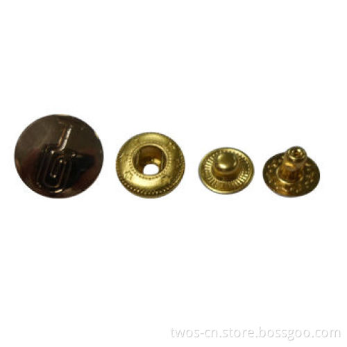 Press Button, Made of Brass, High Shiny Gold Color, Customized Designs are Accepted